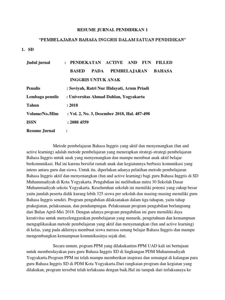 Resume Jurnal Pendidikan 1 Pdf