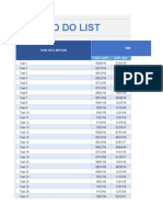 Daily To Do List: Task Description Timeline