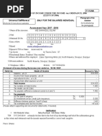 Form of Retun of Income Under The Income - Tax Ordinance, 1984 (XXXVI OF 1984) Universal Self/Normal Only For The Salaried Individual