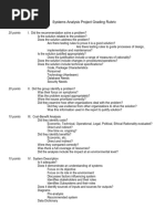 Systems Analysis Project Grading Rubric: 20 Points