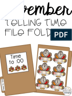 November Telling Time File Foldersfor Special Education