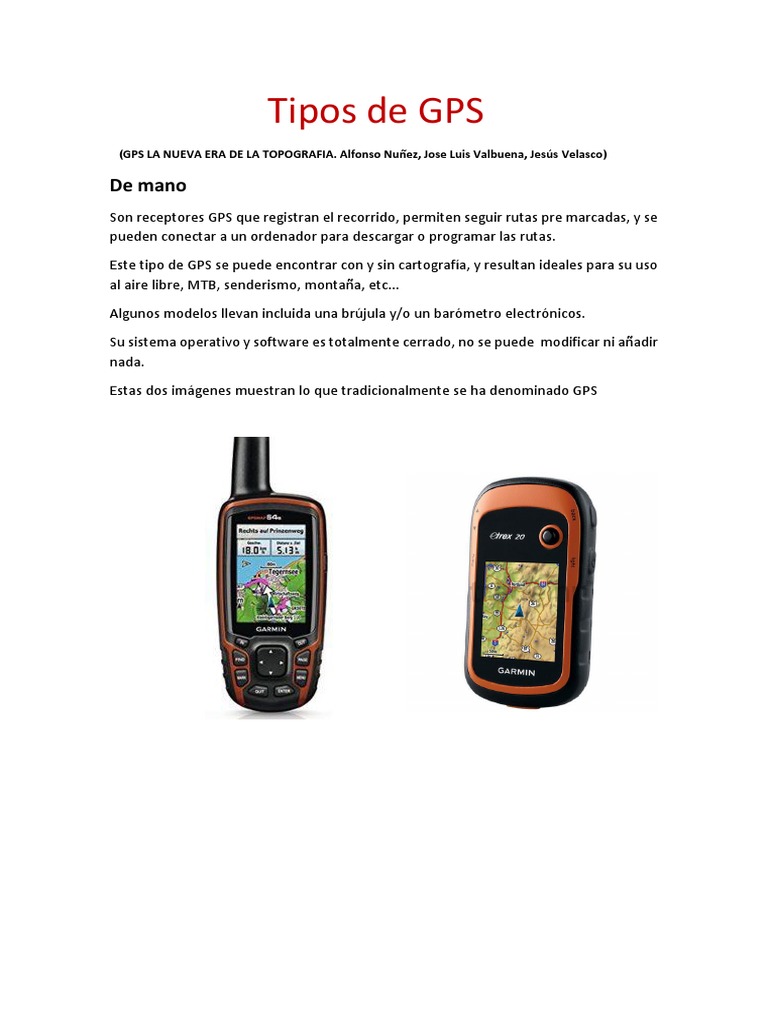 Tipos de GPS en Topografía | PDF | Sistema de Posicionamiento Global | USB
