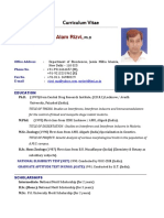 Curriculum Vitae of Professor Moshahid Alam Rizvi