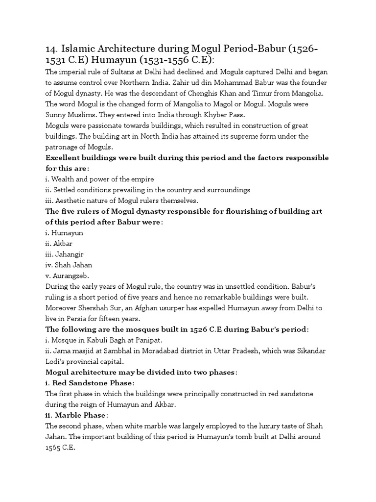 Mughal Architecture | PDF | Mughal Empire | Architectural Design