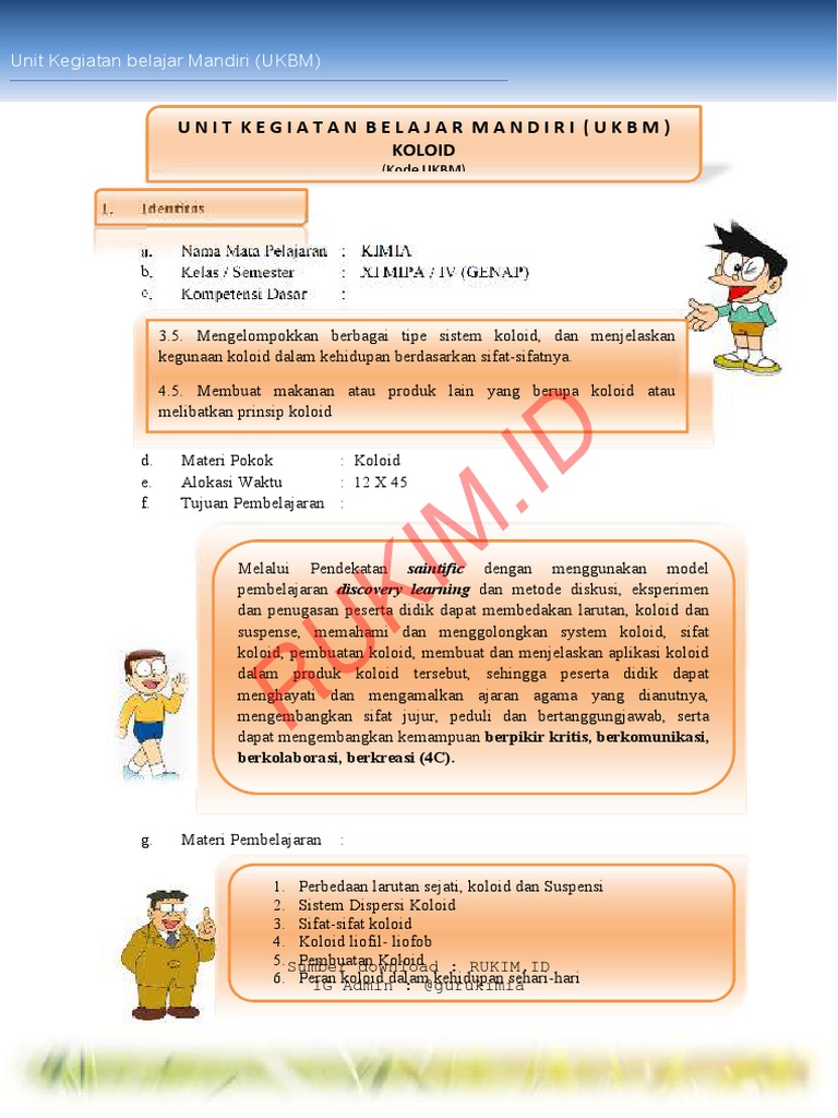 Ukbm Kim 3 5 3 5 4 1 Koloid 1 Pdf Diunggah Oleh Erdy