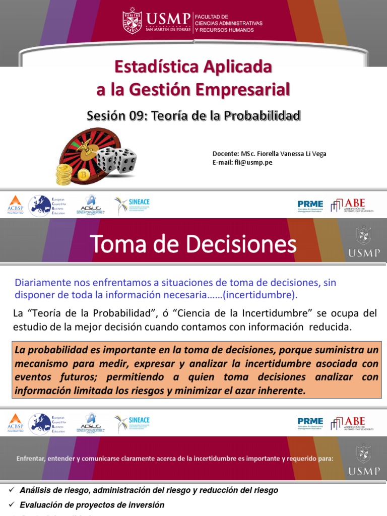 Sesión 09 Teoría de La Probabilidad | PDF | Toma de decisiones ...