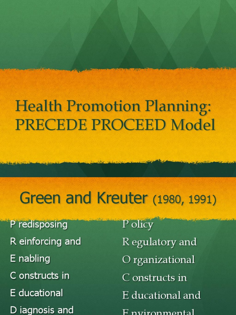 Health Promotion: PRECEDE-PROCEED Model | PDF | Quality Of Life | Behavior