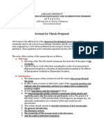 APA Format For Thesis Proposal (Outline)