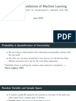 CS 725: Foundations of Machine Learning: Lecture 2. Overview of Probability Theory For ML
