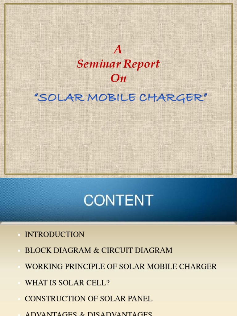 Solar Mobile Charging PDF Solar Cell Solar Panel
