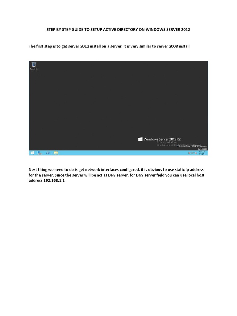 Active Directory Setup on Windows 2012 | PDF | Domain Name System ...