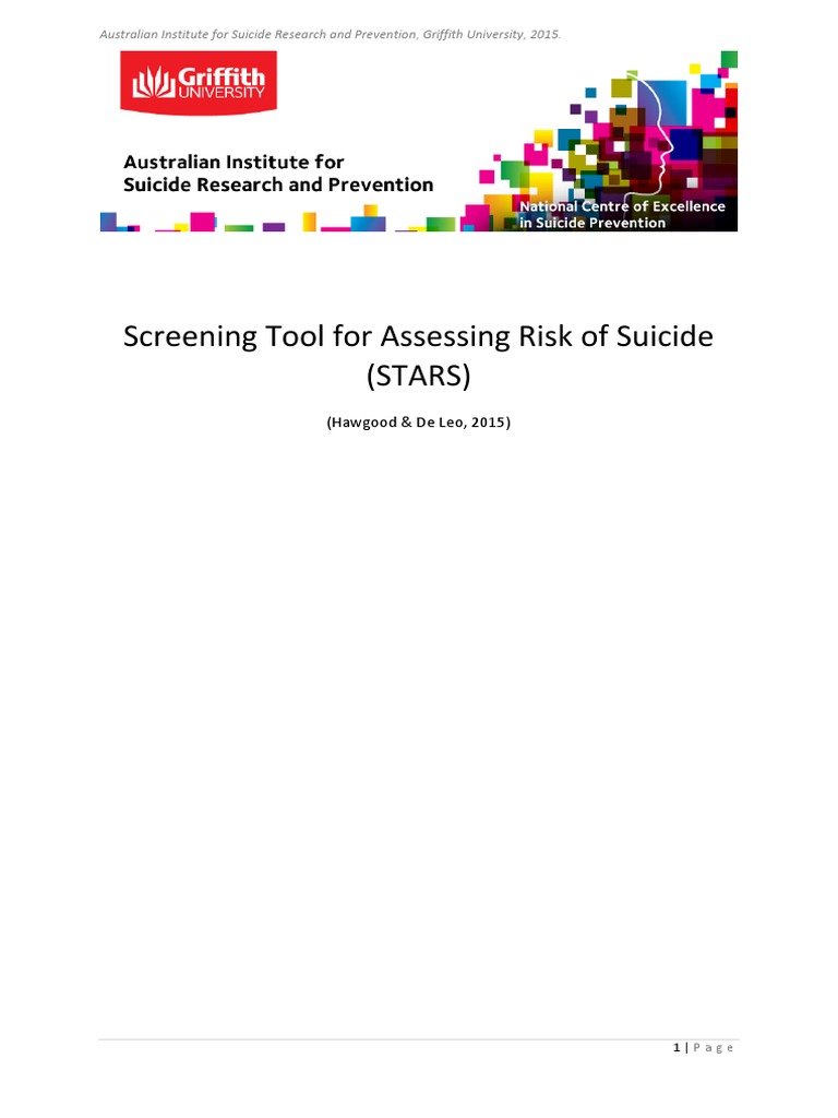 Screening tool for assessing suicide risk | PDF | Suicide | Risk