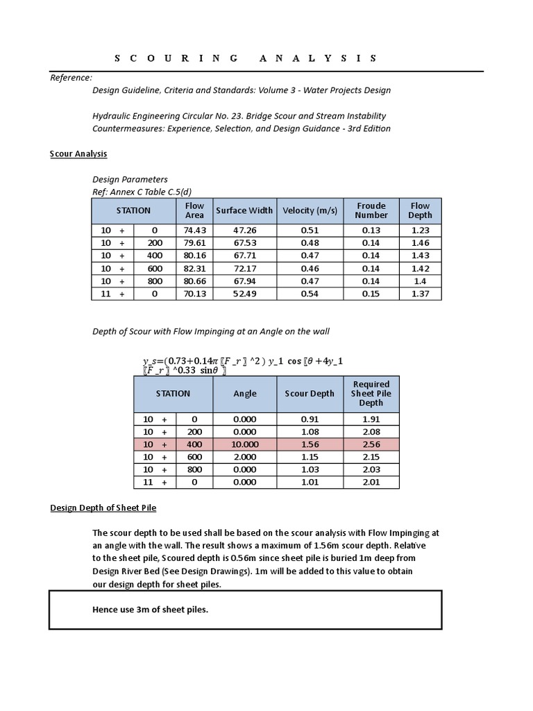 Scouring Analysis | PDF | Civil Engineering | Hydrology
