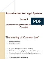 Introduction To Legal System: Common Law System and The Doctrine of Precedent