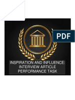 Inspiration and Influence: Interview Article Performance Task