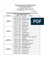 NLSIU Contact Class Schedule