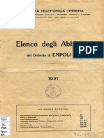 Elenco Telefonico Antico Empoli 1931