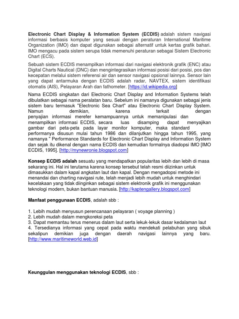ECDIS Definition | PDF
