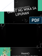 Gamit NG Wika Sa Lipunan - Instrumento