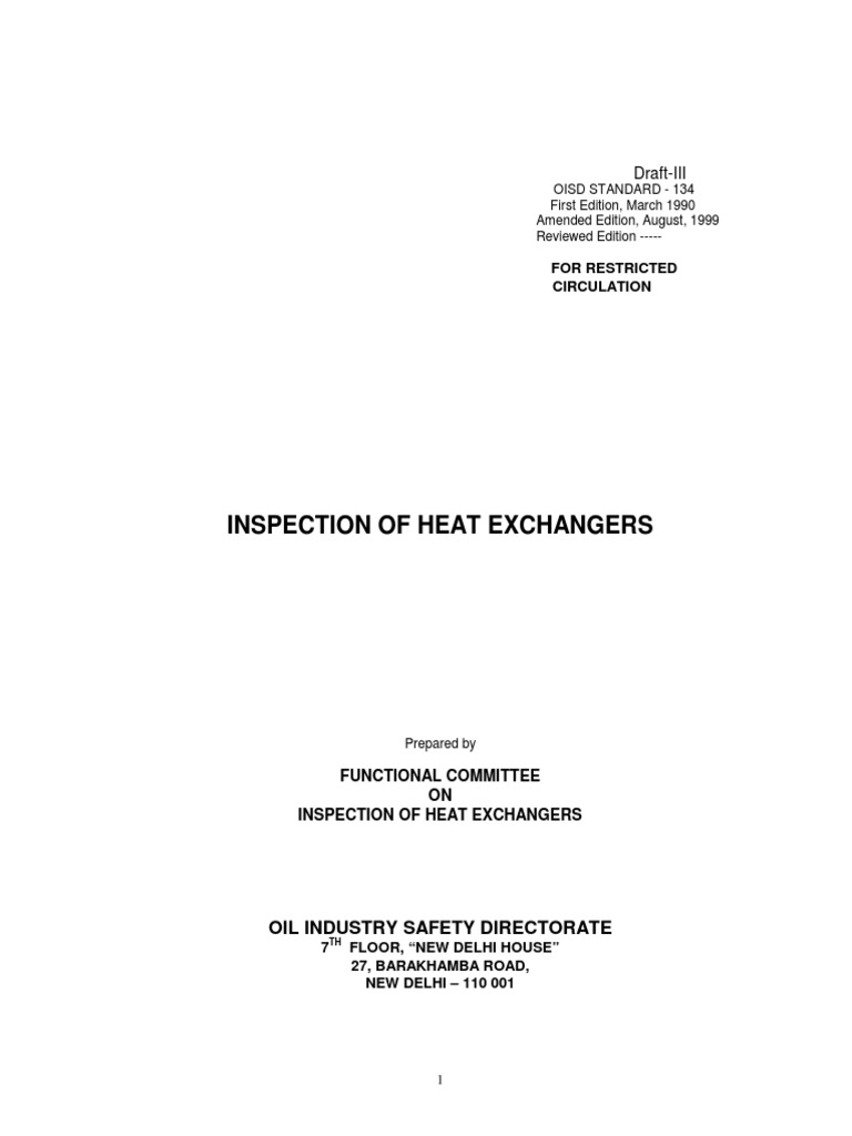 Inspection of Heat Exchangers | PDF | Heat Exchanger | Pipe (Fluid ...