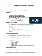 Principles of Risk Management and Insurance Class Notes Chapter 3 Introduction To Risk Management Topics
