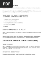 What Is Gastpe?: What Are The Gastpe Programs Currently Provided by Deped?