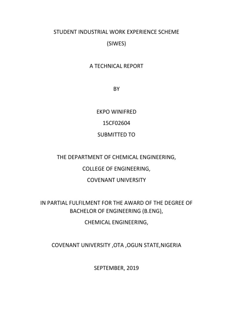 Student Industrial Work Experience Scheme PDF Industrial Processes