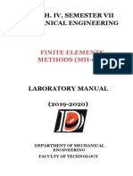 B. Tech. Iv, Semester Vii Mechanical Engineering: Finite Elements METHODS (MH-067)