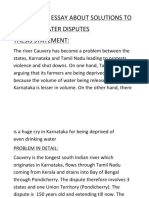 Essay About Solutions To Cauvery Water Disputes Thesis Statement