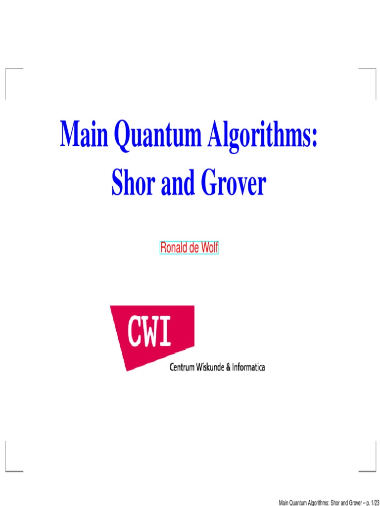 Quantum Grover Algorithm Search | PDF | Quantum Computing | Time Complexity