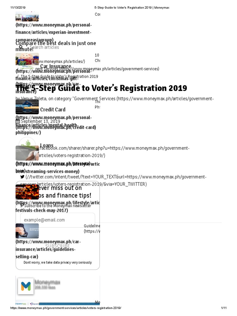 5-Step Guide To Voter's Registration 2019 | PDF | Identity Document ...