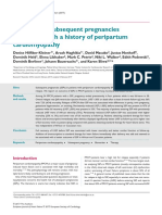 Outcome of Subsequent Pregnancies in Patients With A History of Peripartum Cardiomyopathy