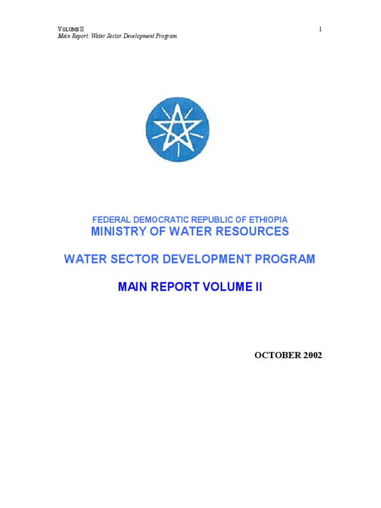 Water Sector Development Program Vol 2 Pdf Ethiopia Drinking Water