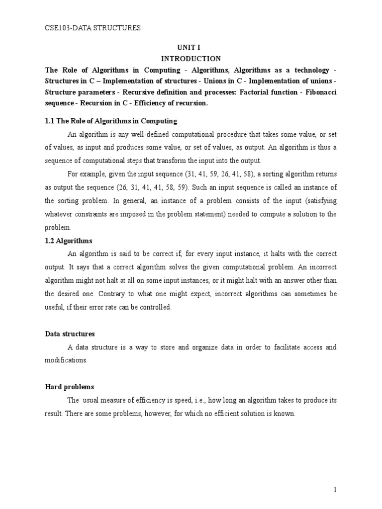 Data Structures-Course Material | PDF | Time Complexity | Computer Data