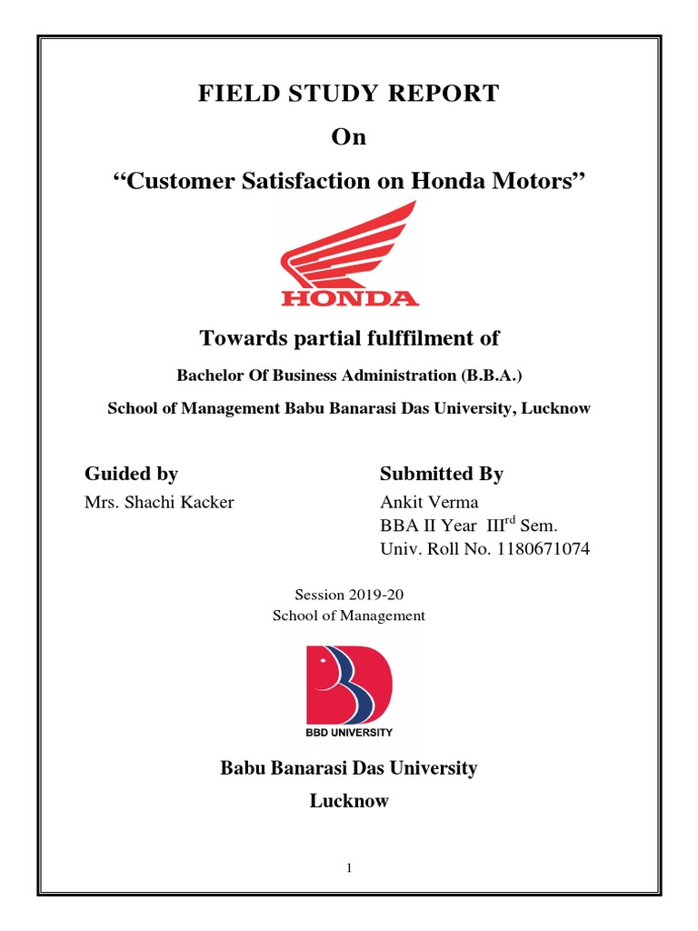 Customer Satisfaction on Honda Motors | PDF | Customer Satisfaction | Honda