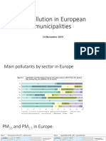 Air pollution levels in European municipalities and health impacts