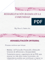 Rehabilitación Basada en La Comunidad: Mg. Rosa A. Santos Ari