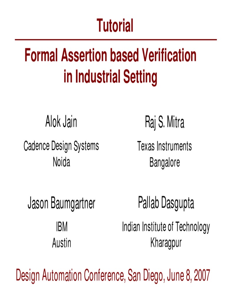 Formal Assertion Verification in VLSI | PDF | Formal Verification | Logic