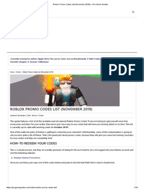 Roblox Promo Codes List November 2019 Pro Game Guides Pdf - codes for godzilla simulator roblox easy robux today on