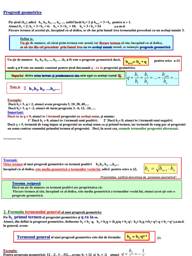 3-Progresie Geometrica PDF | PDF