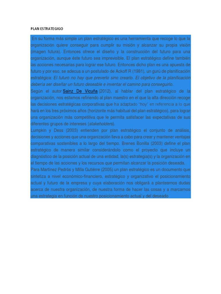 Plan Estrategigo | PDF | Crecimiento personal y profesional