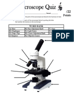 Parts of The Microscope Quiz PDF