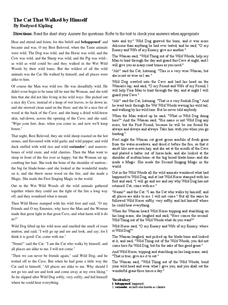 THE CAT THAT WALKED BY HIMSELF ANSWERS PDF intelligence overview