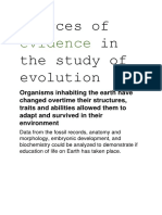 Sources of Evidence in The Study of Evolution