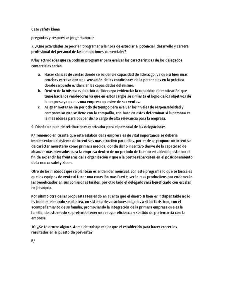 Caso Safety Kleen PDF Liderazgo Economias