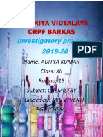 Aditya Kumar Chemistry Project