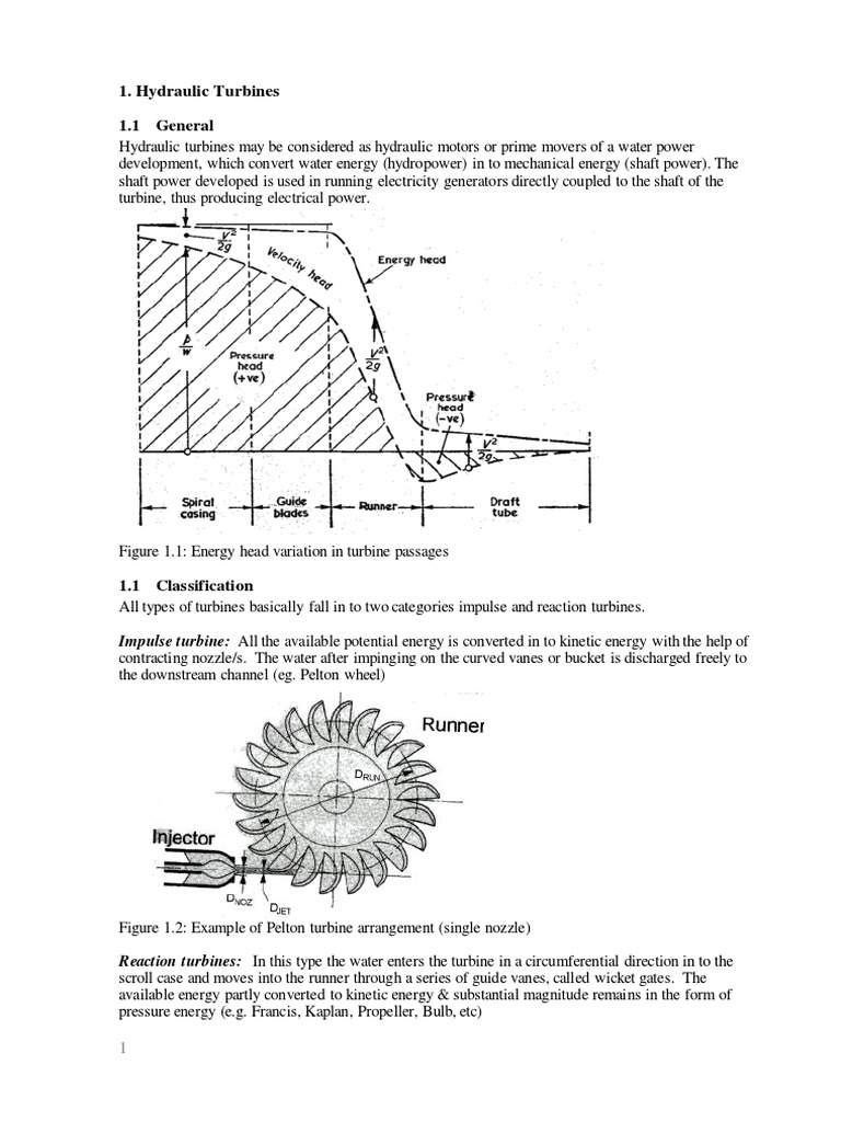 Hydraulic Turbines Overview and Design | PDF | Electric Generator | Turbine