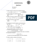 Práctica 2 de Cálculo 2 sobre derivadas de orden superior, coordenadas polares, máximos y mínimos condicionados