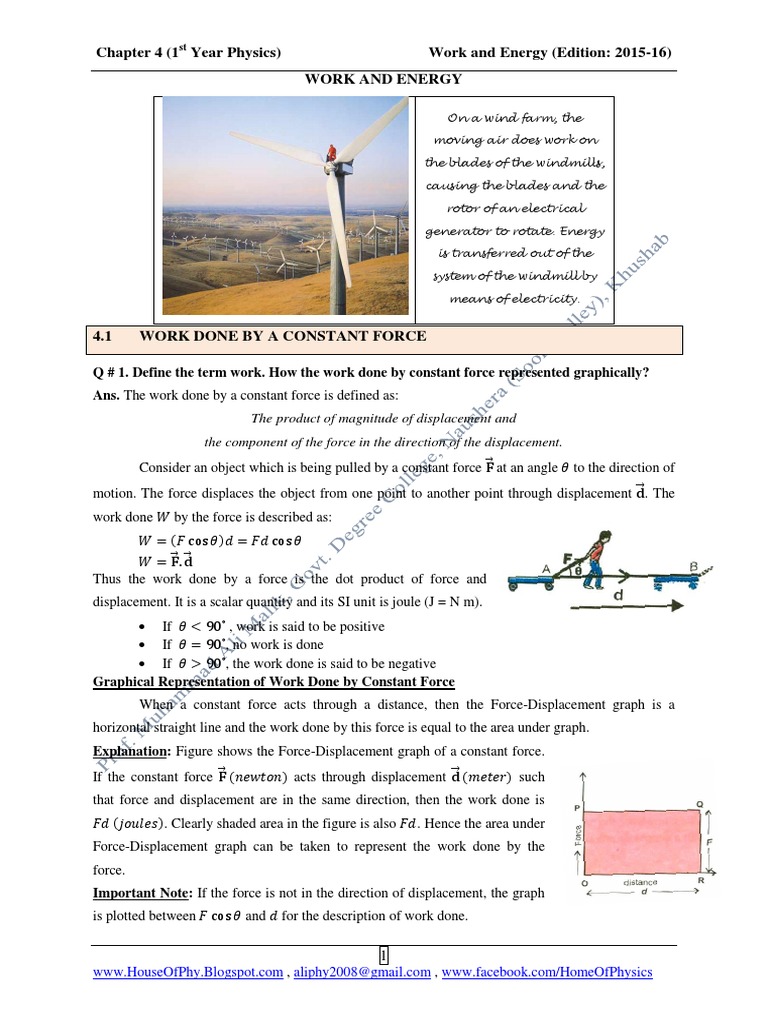 Physics: Work and Energy Basics | PDF | Potential Energy | Power (Physics)