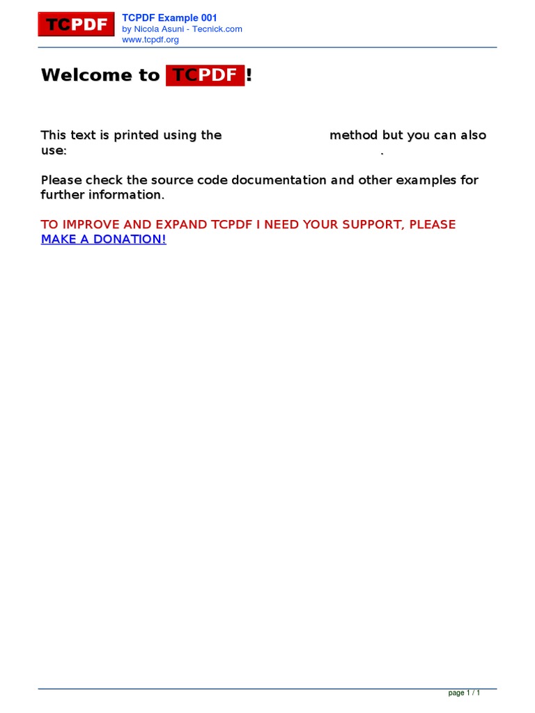 TCPDF Library Example Overview | PDF | Computers